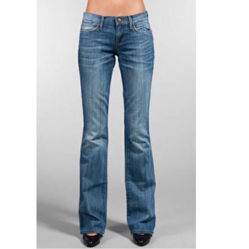 Joes Jeans Womens 34" Blue Denim Low Rise Bootcut Flare Jeans Made in USA